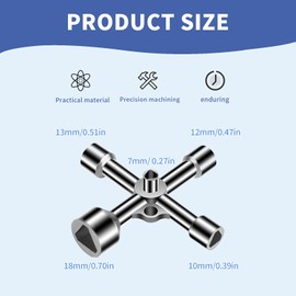 5-in-1 Multifunctional Triangular Key Set, Universal Key, Cross Wrench, Bleed Key, Control Cabinet Key Utilities for Bollards, Barrier Posts, Wheelie Bin, Faucet, Control Cabinets