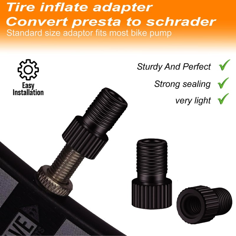 VANSIHO Aluminum Presta to Schrader Converter Car Valve Adapter Bicycle