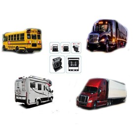 Camecho DC 12V 24V Vehicle Backup Camera System 2 x Rear View Camera Support Night Vision Waterpoof & 7" Monitor with Dual 34ft AV Cables Hardwire for Bus Truck Van Trailer RV Campers