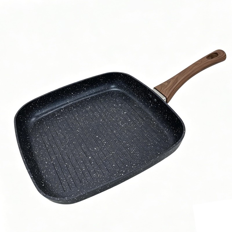YYJINGYOU 11 inch Nonstick Grill Pan for Steak, Granite Coating