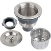 3-1/2 Inch Sink Drain Assembly Kit, Removable Deep Sink Strainer