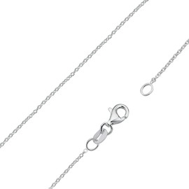 Vinani Fiorentina F300 Women's Necklace 925 Shiny Link Chain 925 Sterling Silver for Women 0.8 mm, Sterling Silver