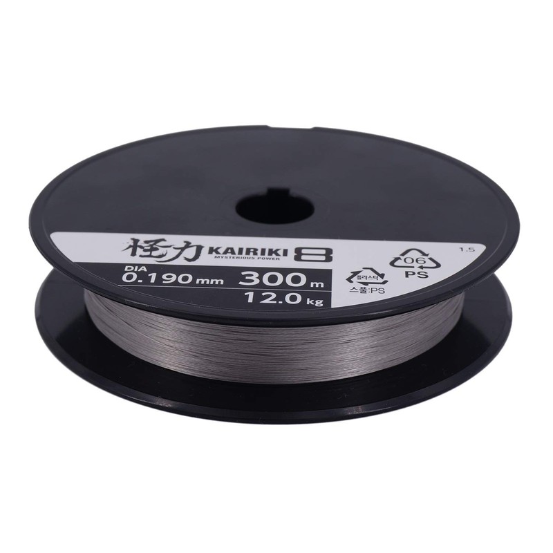 SHIMANO Kairiki 8, 300 metres, light grey, 0.190 mm/12.0 kg,