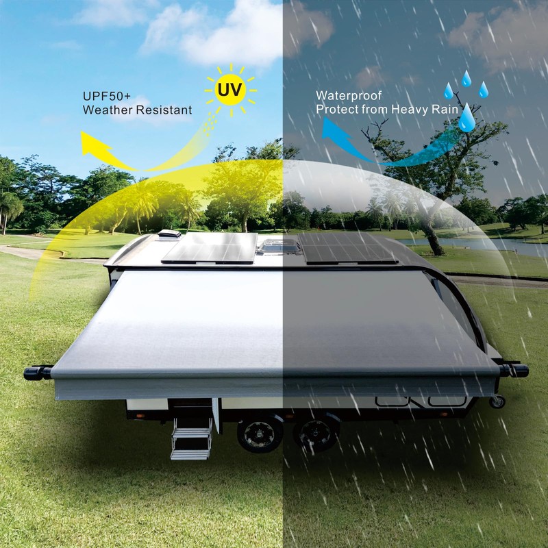 Dulepax RV Awning Fabric Replacement(15'2" Fabric) Heavy Duty 16 oz