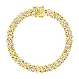 kelistom Cuban Link Anklet Bracelet for Women Men Hip-hop 18K Gold/White Gold Plated Iced Out Rhinestones Filled Chain Ankle Bracelets, 9" 10" 11"