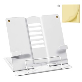 Palumma Book Stand, Lecture, Book Stand, Tabletop, Reading Stand, Made of Iron, More Durable, Expanded Thick, Foldable, Relieves Stiff Shoulders, Eye Protection, Post-it (White)