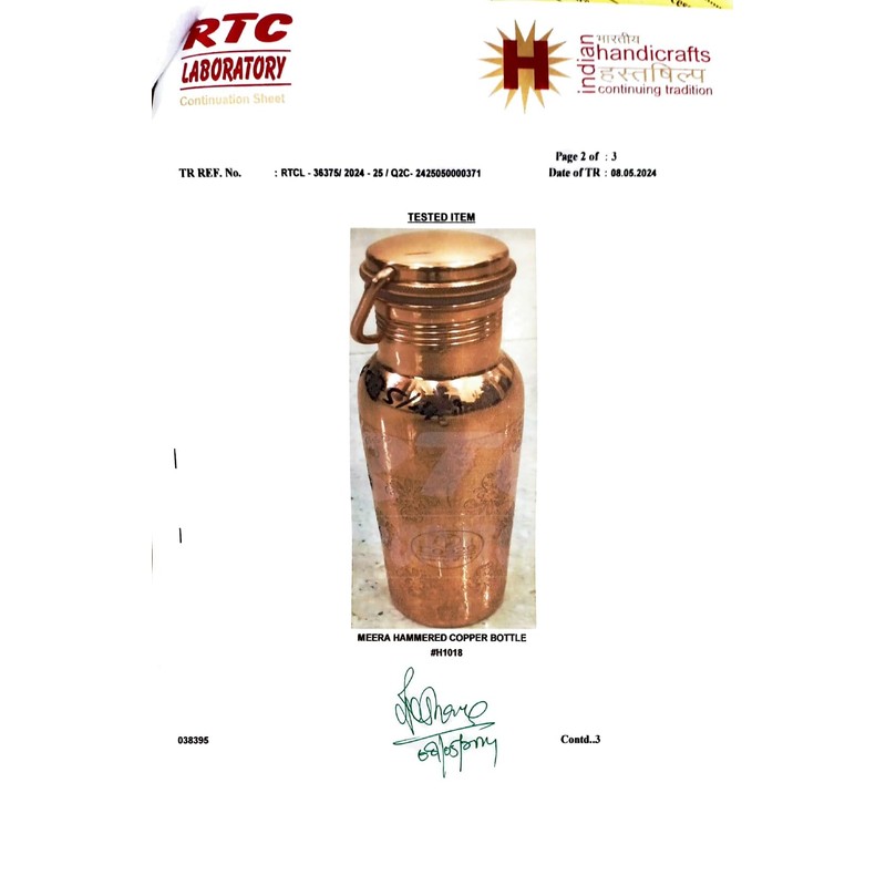 Cop29 Dual Hammered + Hand Engraved Premium Design Pure Copper