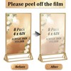 Wanmu 8Pcs Acrylic Sign Holders with Golden Border, 4x6 Inches