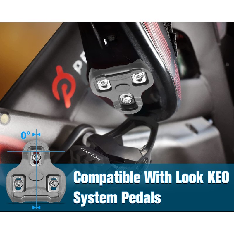 Grip Bicycle Cleats Compatible with Look KEO Pedals, Non-Slip TPU