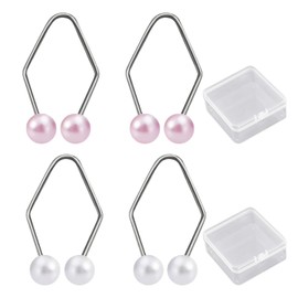 2 Pairs Dimple Trainers with 2 Square Storage Boxes. Charming Dimple Trainer, Face Contourer, Cute Smile Shaper, Suitable for Women (White, Pink)