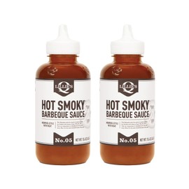 Lillie's Q - Hot Smoky BBQ Sauce, Gluten-Free, Non-GMO, No Preservatives, Gourmet Spicy BBQ Flavor (15.4 oz, 2-pack)