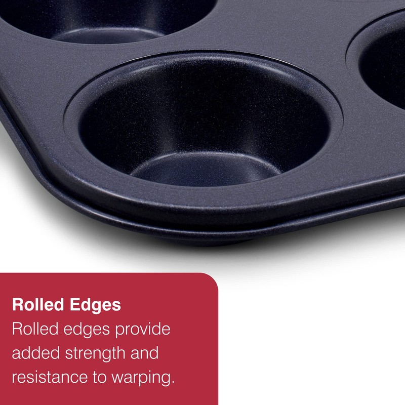 Zyliss 12 Hole Muffin Tray, Double Layer Non-Stick Baking Tray/Pan