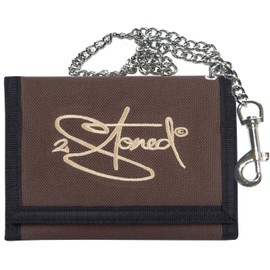 2Stoned Wallet Embroidered with Chain and Velcro Fastening Camo Gym Bag for Adults and Children, brown, m
