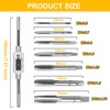 COLYUPO 8Pcs Thread Taps Set Adjustable Tap Wrench Kit with