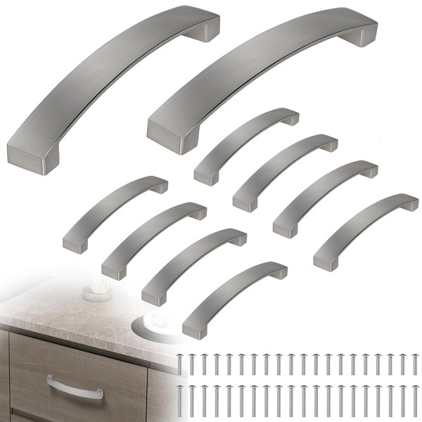 DBREAKS Pack of 10 Furniture Handles, 128 mm Hole Spacing
