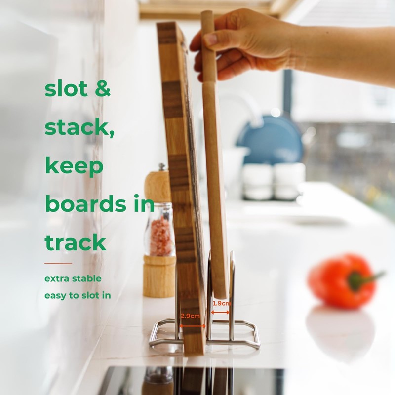 Clove Chopping Board Rack Stand 100% Stainless Steel 18/10, Cutting