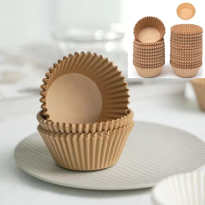 500pcs Natural Cupcake Liners,Muffin Linner, Oil Resistant, high Temperature Resistant,
