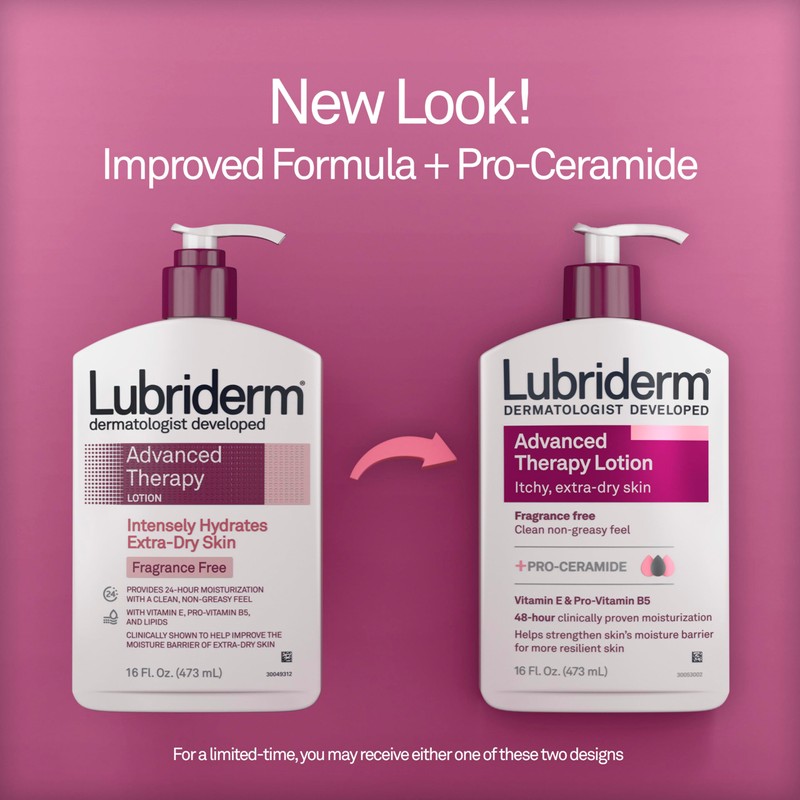 Lubriderm Advanced Therapy Fragrance Free Moisturizing Hand & Body Lotion