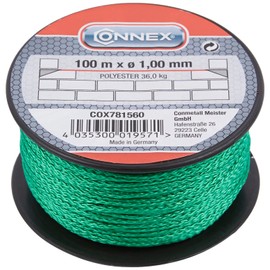 Connex Polypropylene Braided Mason's Twine, Knot Resistant, Tear Resistant & Durable Guide Line / Builders' Line / Plumb Line on a Spool, green, COX781560