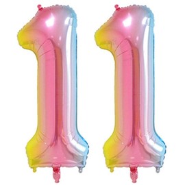 ZIYAN 40 Inch Giant 11th Rainbow Number Balloons,Birthday/Party balloons