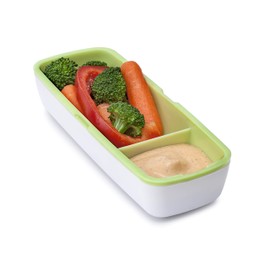 Joie Snack On the Go Divided Container, Two Compartment Storage Box Keeps Foods Separate, Leakproof and Airtight, Ideal for Veggies and Dip or Cheese and Crackers, Colors May Vary