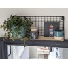 GOLDBEARUK Black Wire and Wooden Shelves Set of 2 (Medium