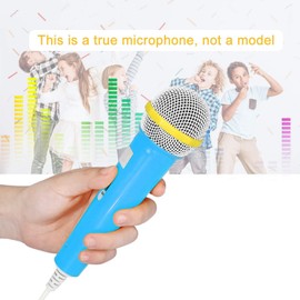 Richer-R Kids Karaoke Microphone Kids Microphone Kids Music Karaoke Microphone Toy Microphone Music Video Storytelling Party Microphone Kids Mic Karaoke Toy Great Gift for Kids (Blue)