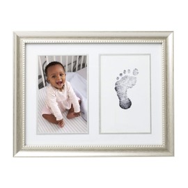 Lil Peach Baby Print's Keepsake Frame, Makes Perfect Nursery Décor, Creative Baby Gift, or Addition to Baby Registry, Silver
