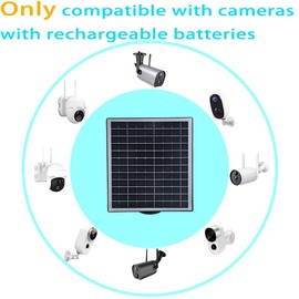 NEWCONNY Solar Panels for Security Cameras Outdoor IP65 Waterproof 6W Solar Panel Compatible with Recharged Battery Cameras Type-C DC & Micro USB Port 360° Adjustable (Black-2 Pack)
