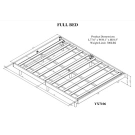 REUZTO Platform Bed Frame Full Size,Modern Floating Bed Frame Without Headboard,Low Profile & Minimalist Style,Wood Slat Support, No Box Spring Needed, Easy Assembly 10.4" H White Wash