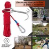 PIOSRTRR Grapple Hook with Rope-Includes Nylon Rope 6/8/10mm 50FT,Functional Grappling