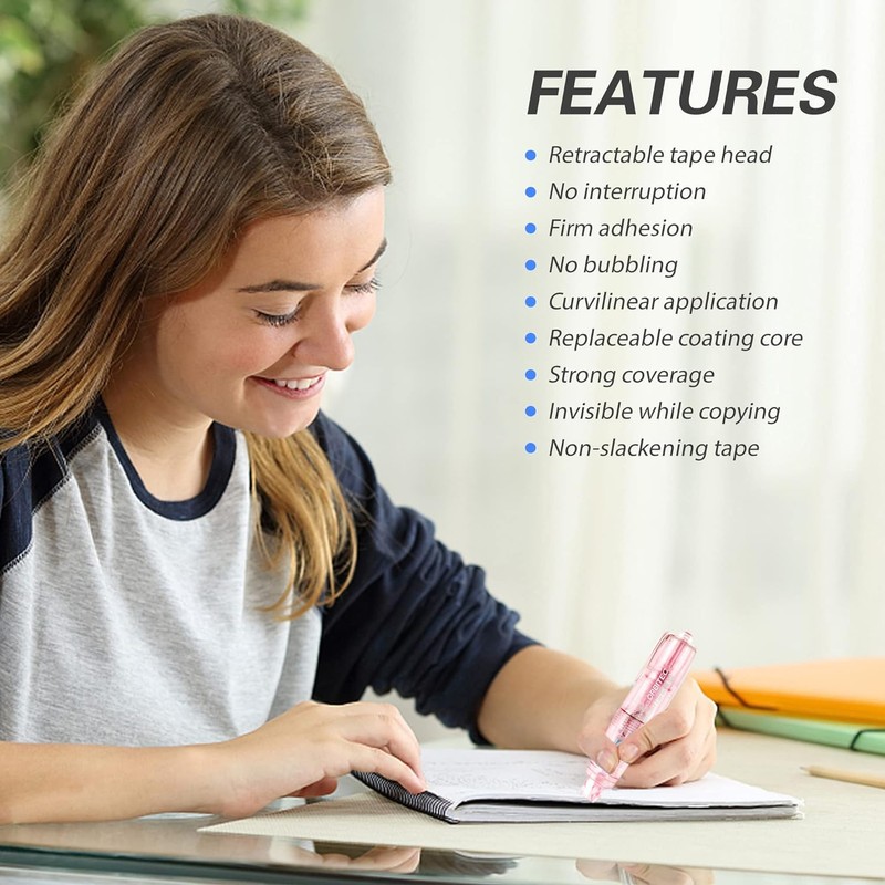 JUDENMEY Refillable Retractable White Out Correction Tape (Retractable)