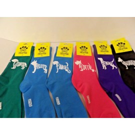 Adult Med.6-11 Dog Breed Silhouette Footwear Dog Socks Pick 2 Pair Breed/Color