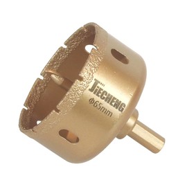 JIECHENG Brazed Diamond 2-1/2 inch Hole Saw with Center Drill Bit for Ceramic,Porcelain,Tile,Glass,Granite Quartz,Marble,Gemstone,Dry Drilling 65mm