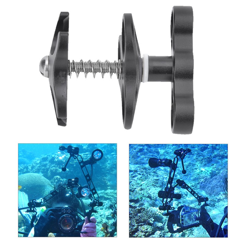 Aluminium Alloy Black Diving Triple Ball Clamp Outdoor Camera Arm