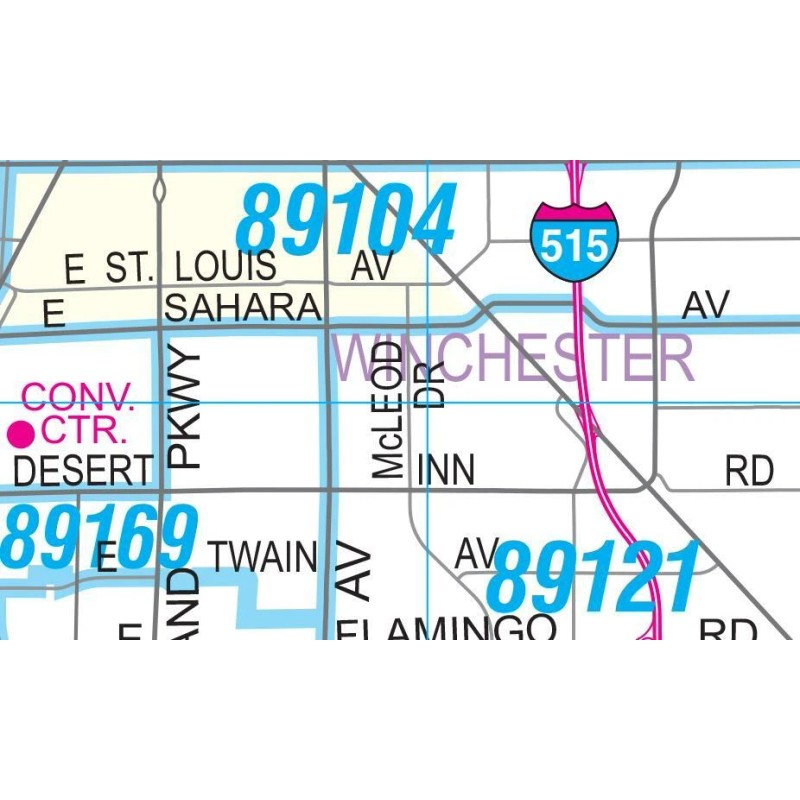 Metropolitan Las Vegas Major Streets & Freeways with ZIP Codes