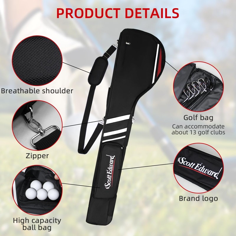 Scott Edward Portable Golf Sunday Carry Bag, Lightweight Waterproof Pencil
