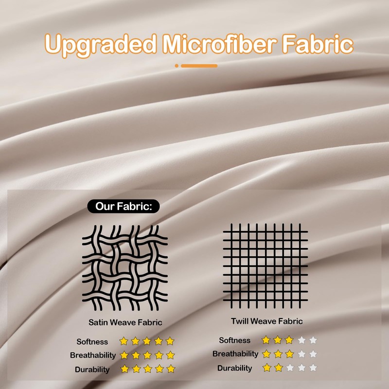 MIOTO Oversized King Duvet Cover 120x98-3 Pieces Prewashed Cotton-Like Extra