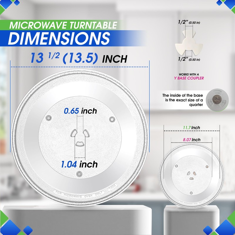Microwave Plate Replacement 13.5 inch Fits 5304509621 Frigidaire Microwave Turntable