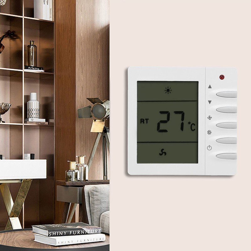 Thermostat, Manual Buttons Air Conditioning Thermostat LCD Screen Display Easy