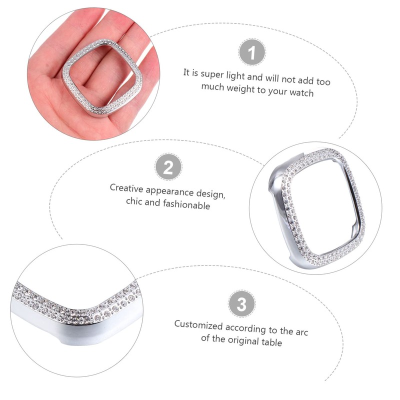 Operitacx Smart Watch Protective Case for Sense Full Coverage Plated