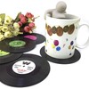 Dooppa 6PCS Coasters Retro Vinyl CD Record Coaster Classic Music
