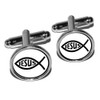 GRAPHICS & MORE Ichthus Fish Christian Jesus Round Cufflink Set