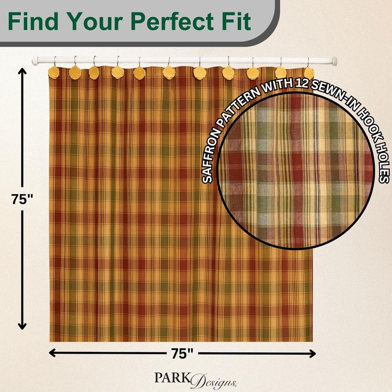 Park Designs "Saffron" Country Shower Curtain 72"x72"