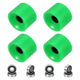 PATIKIL 70mm Skateboard Wheels 1 Set 78A Hardness Street Wheels PU Cruiser Wheels with 608RS Bearings for Skateboards Replacement, Green
