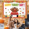 AIBIIN 7x5ft Thanksgiving Happy Turkey Day Banner Backdrop Pumpkin Turkey