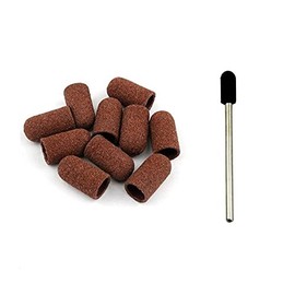 Nail Drill with Sanding Bands Set, Sanding Sleeves, 150pcs/Set Nail Sanding Bands Caps Rubber Handle Pedicure Sand Block Electric Drill Accessories Bit Manicure Tools (Color : 5mm 180) (Color : 7mm