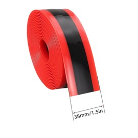 2 Rolls Bike Tire Liner Protection Strip, Road & Mountain Bike Tube Flat Protector Puncture Proof TPU Tire Liner (Red and Black, 38 * 1.0 * 2300)