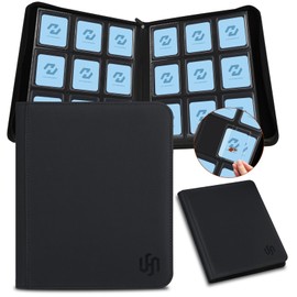 Toploader Binder, HYMENEX 9 Pocket Top Loader Card Binder for Trading Cards Top Loader Card Storage Holds 288 Toploaders for 3" x 4" Rigid Card Holders and Sports Cards - Black