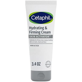 Cetaphil Crema Activadora de la Piel Hidratante y Reafirmante para Rostro, Cuello y Pecho 3.4 onzas, Crema de Ácido Mandélico (AHA) y Centella Asiática (CICA), Hidrata y Reafirma la Piel con Signos de